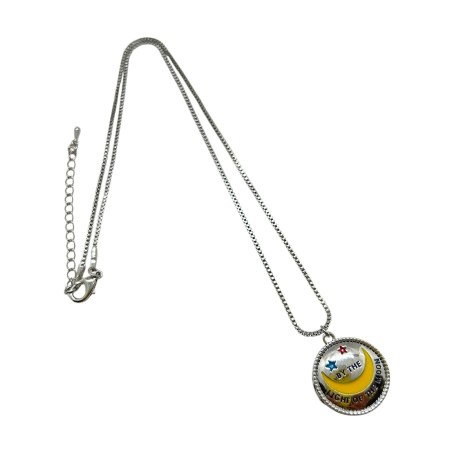 necklace steel silver by the light on the moon